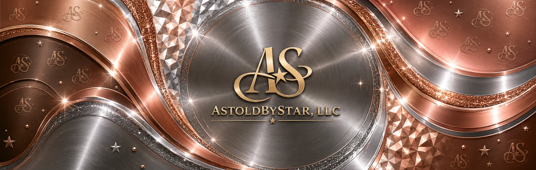 Metallic rose-gold and silver AsToldByStar mason jar wrap