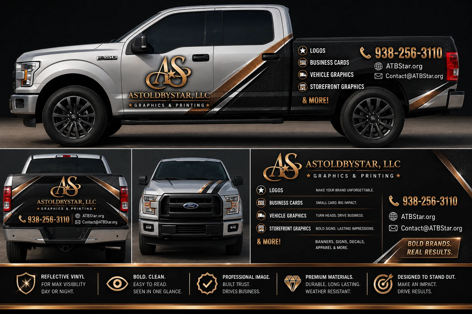 AsToldByStar vehicle graphics concept for a silver Ford F-150